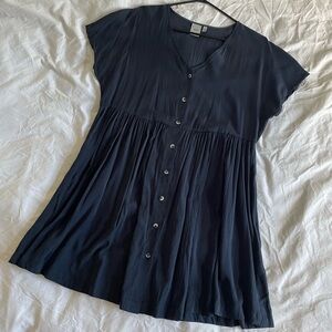 Flowy & Silky Navy Blue Dress from France